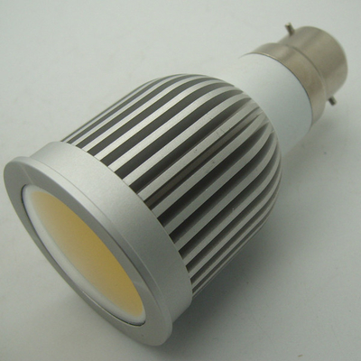 Aluminium 5W B22 45 / 60 degree 2700 - 7000K COB LED Light with warm white color